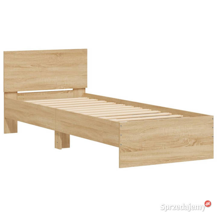 Rama łóżka z wezgłowiem i LED dąb sonoma 90x190 Warszawa sprzedam