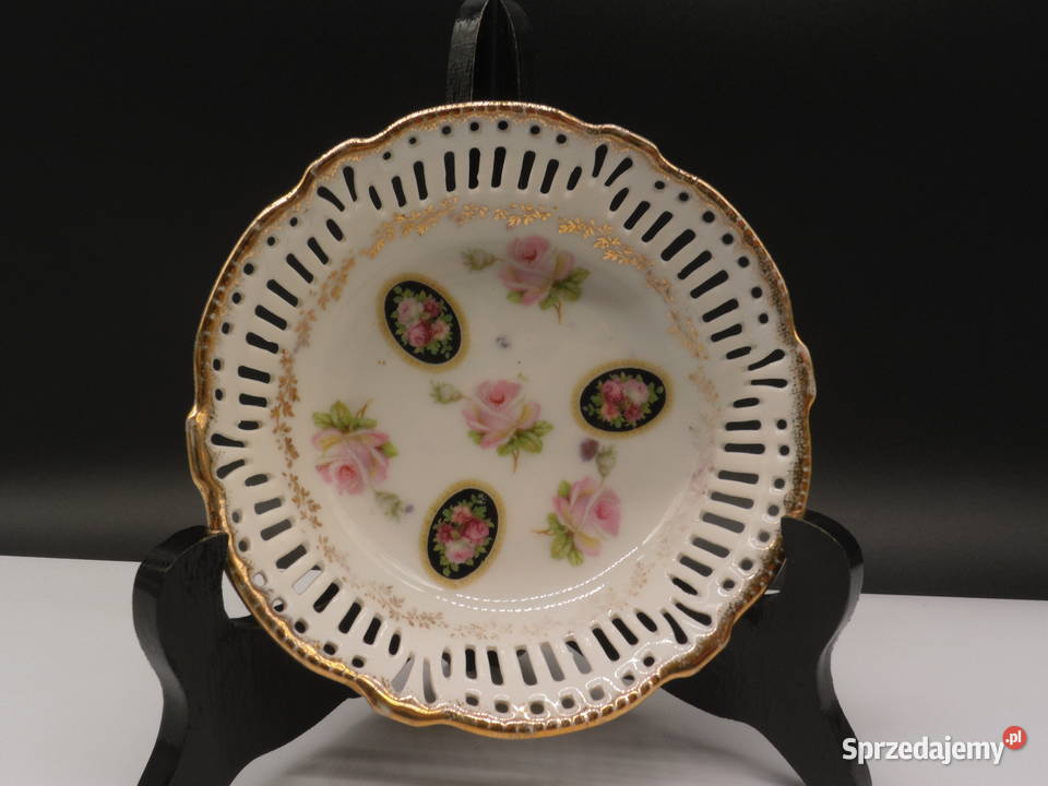 Stara misa ażurowa porcelana ręcznie malowana Porcelana i szkło Raszków