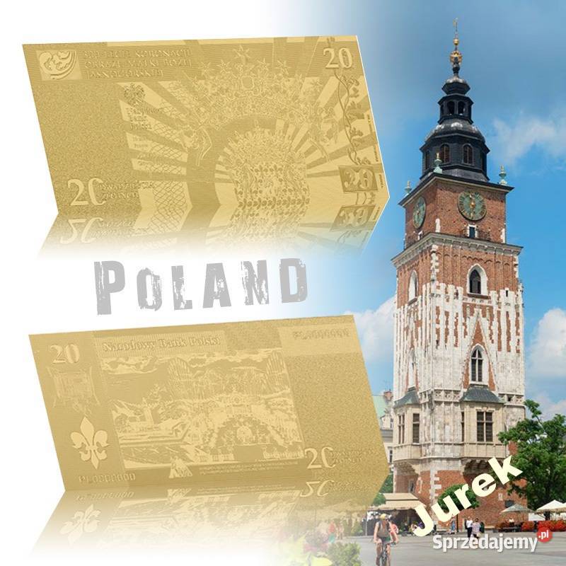 NOWY ZŁOTO Banknot Jan Paweł II Certyfikat Sosnowiec