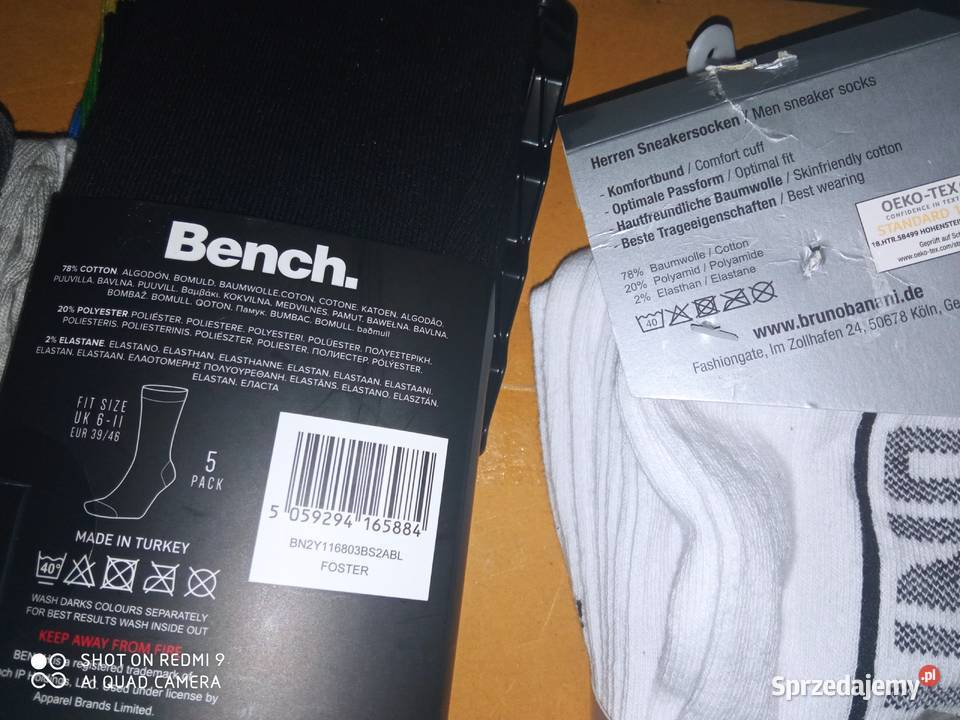BENCH skarpetki męskie czarne 5 par 40 r 3946 Kraków sprzedam