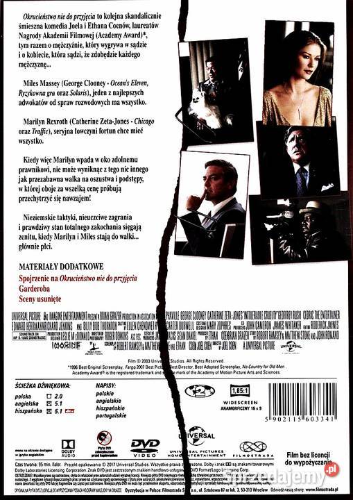 OKRUCIEŃSTWO NIE DO PRZYJĘCIA GEORGE CLOONEY Filmy Kalisz