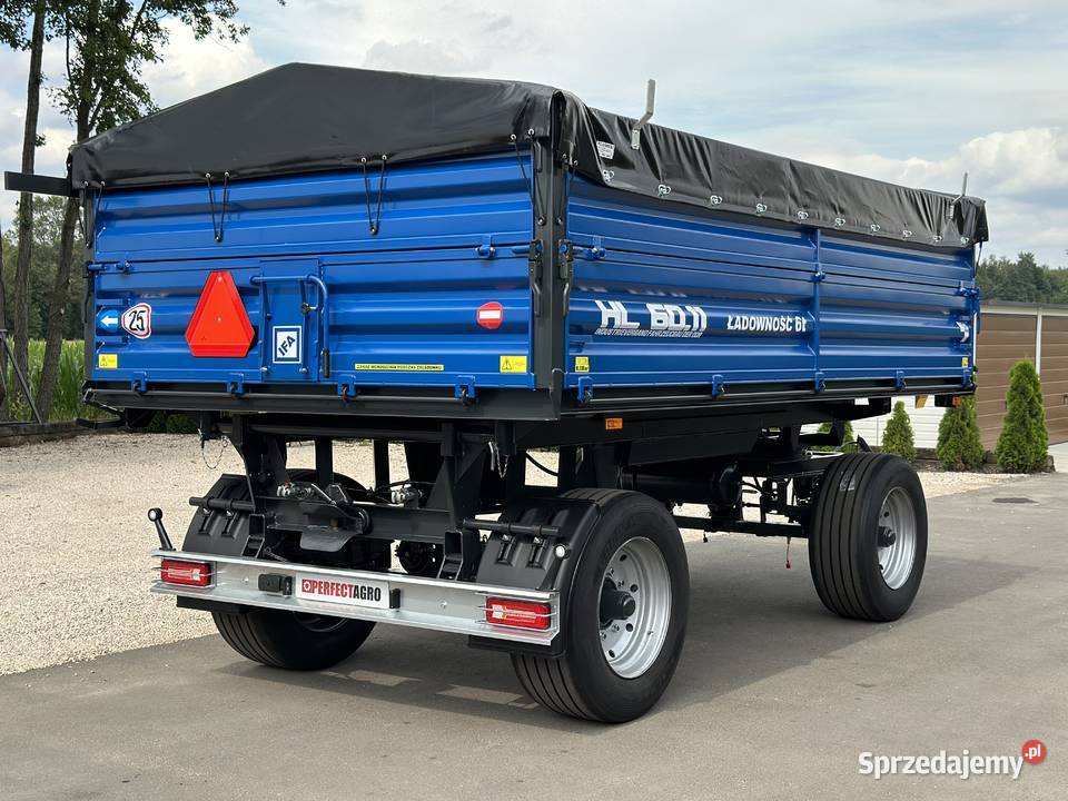 Przyczepa Rolnicza HL HW 3 Stronny Wywrot 6011 nieuszkodzony Przyczepy rolnicze Koluszki