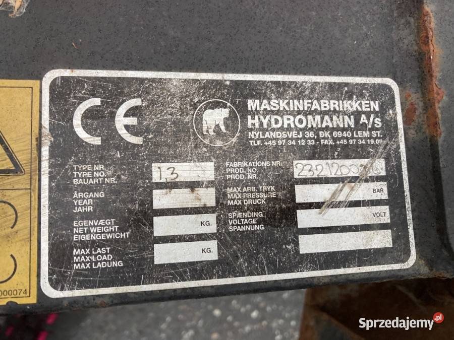 Zamiatarka hydrauliczna Hydroman 130 nieuszkodzony Starogard Gdański