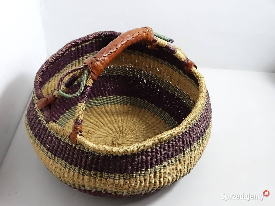 Piękny kosz Bolga 36 ręcznie pleciony boho Biłgoraj