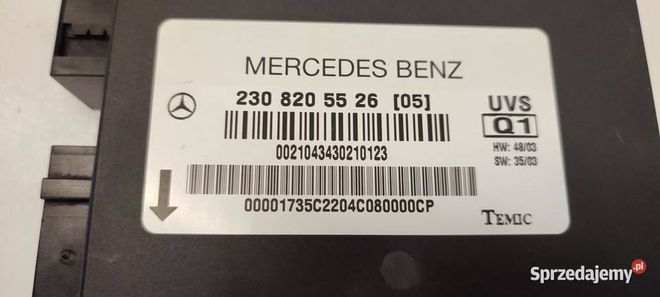 MERCEDES SL R230 MODUŁ STEROWNIK DACHU osobowe
