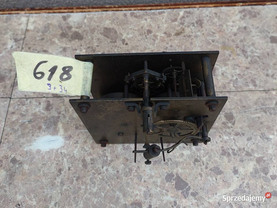 618 Mechanizm starego zegara ściennego pełna Antyki pomorskie Tczew