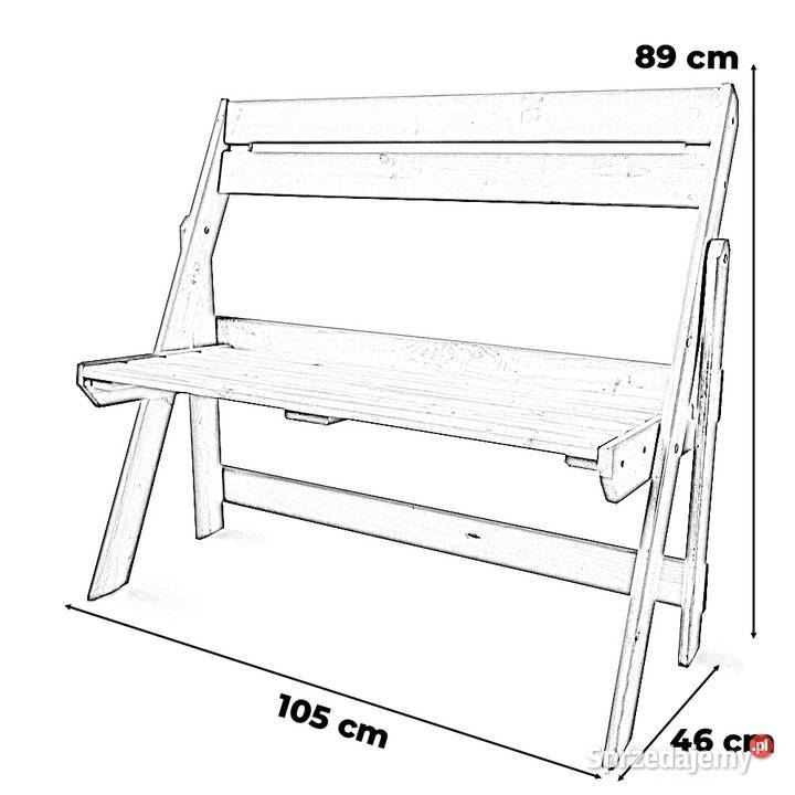 Ławka Ogrodowa Z Oparciem Drewniana Nowoczesna Dom i Ogród warmińsko-mazurskie Elbląg