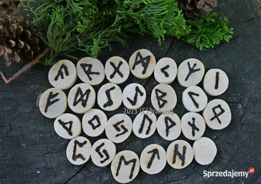 Runy futhark drewniane lipa wypalane wróżby 1 Kraków