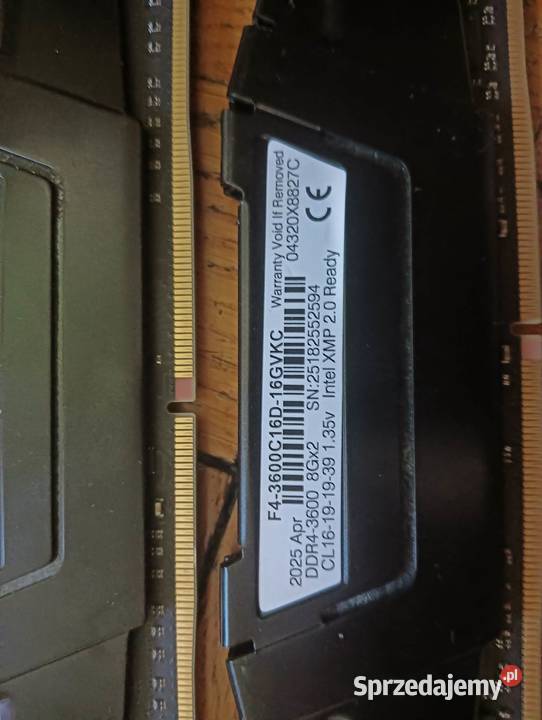 Pamięć RAM GSkill Ripjaws V 2x8GB DDR4 3600MHz Pamięci śląskie