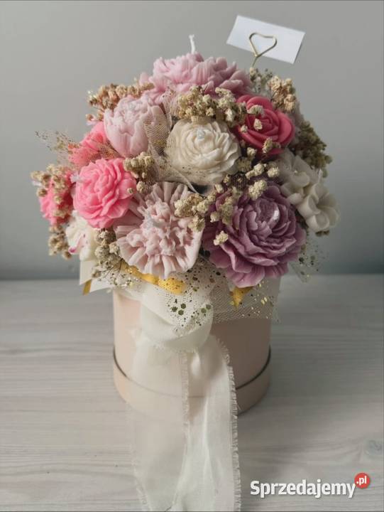Candle flower box bukiet świece sojowe Olsztyn