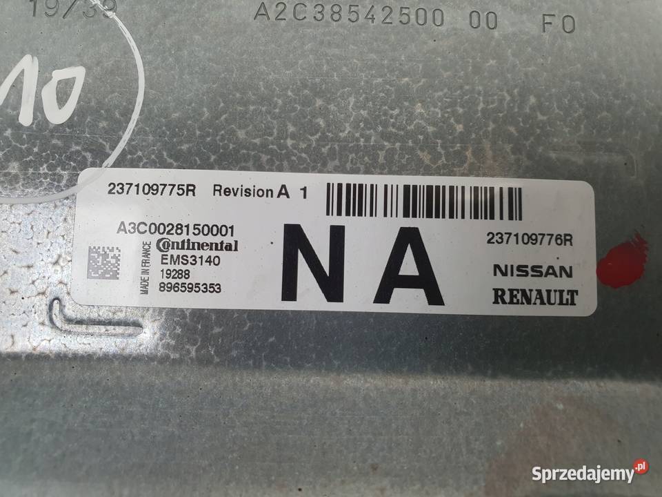 Dacia Sandero II 09 TCE KOMPUTER SILNIKA Układ elektryczny, zapłon Janów
