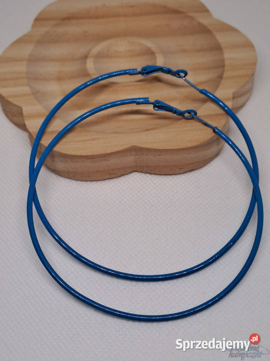 Kolczyki koła niebieskie metalowe Warszawa