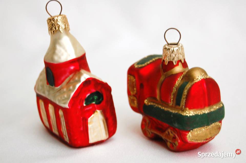 Kościół i lokomotywa bombka szklana ręcznie Lublin