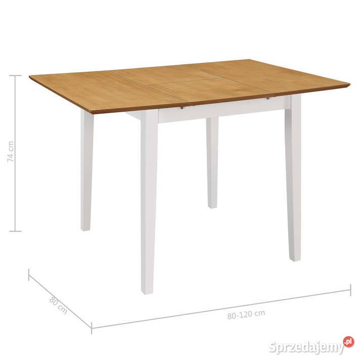 Rozsuwany stół jadalniany biały 80120 x 80 x 74 Stoły mazowieckie Warszawa
