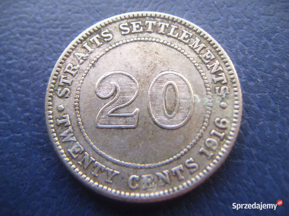 Stare monety 20 cent 1916 Straits Settlements podkarpackie Lesko