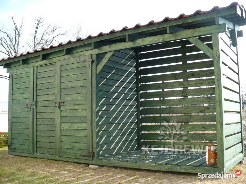 Nowoczesna stodoła domek z drewutnią nowoczesny Piła Pierwsza