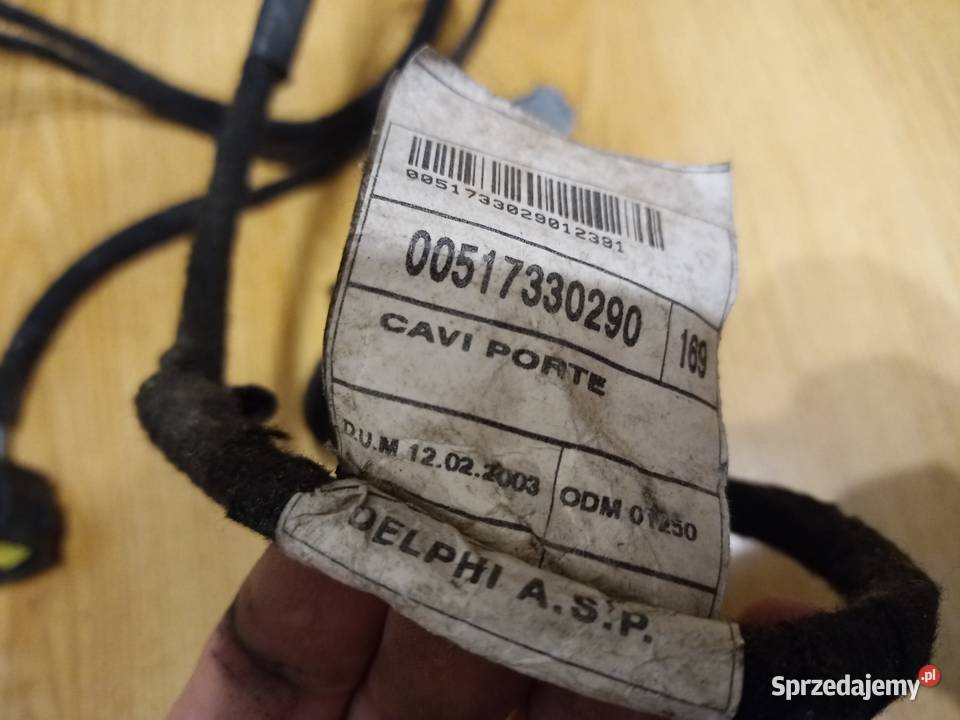 WIĄZKA DRZWI FIAT PANDA 2 PRAWY PRZÓD 51733029 Czechowice-Dziedzice