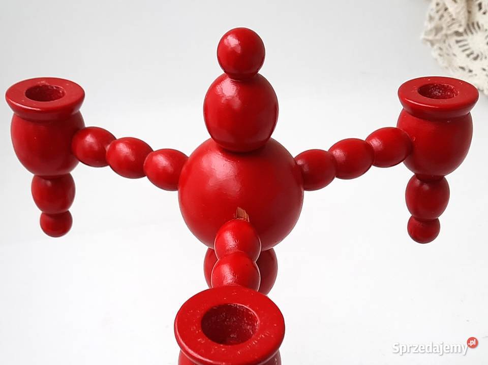 Stary drewniany świecznik Świecznik Świąteczny Rękodzieło sprzedam