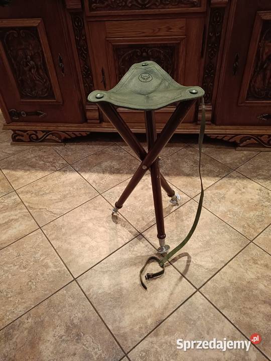 Krzesełko myśliwskie skóra składane Lipno