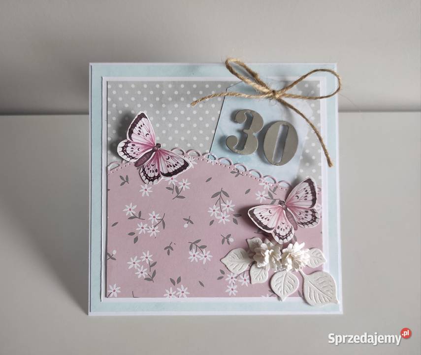 Kartka ręcznie robiona na urodziny z motylami Łódź