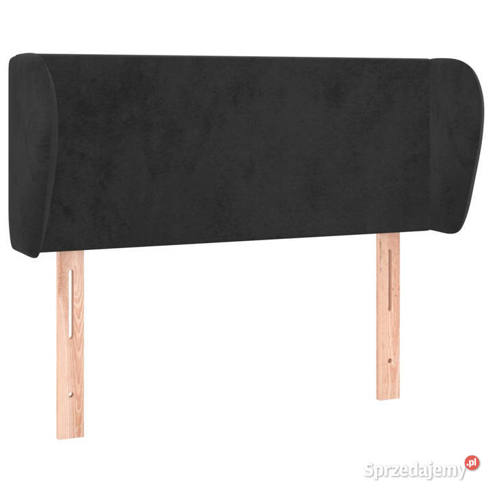 Zagłówek uszak czarny 83x23x7888 aksamitny
