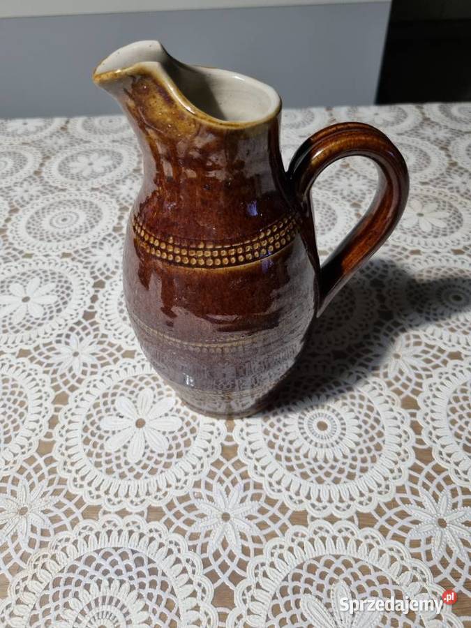 Dzbanek z Glazurowanej kamionki vintage Wola Podłężna
