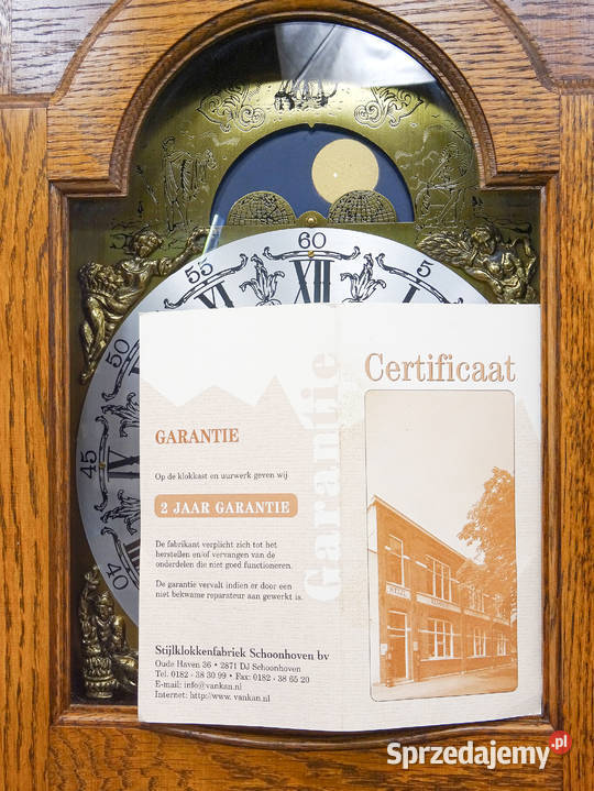 Holenderski Dębowy ZEGAR Stojący z Certyfikatem Dom i Ogród Kalisz