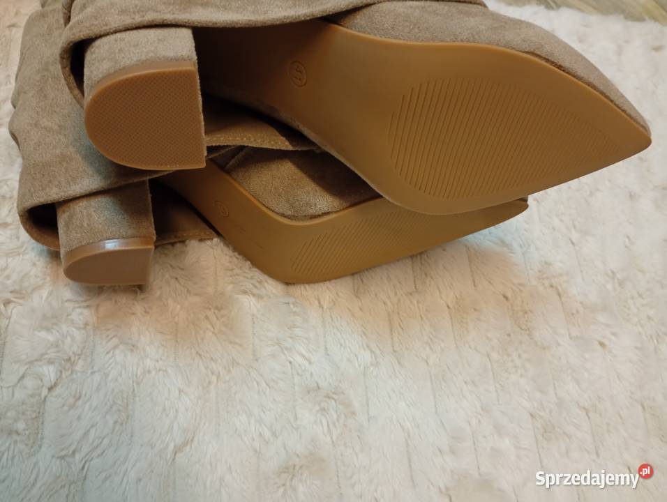 41 zmysłowe beżowe krótkie Kozaki kowbojki 26.2cm małopolskie Kraków