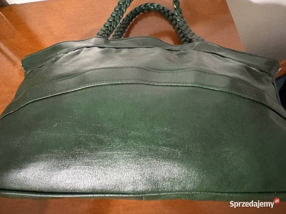 Torebka z naturalnej skóry z plecioną rączką Na Częstochowa