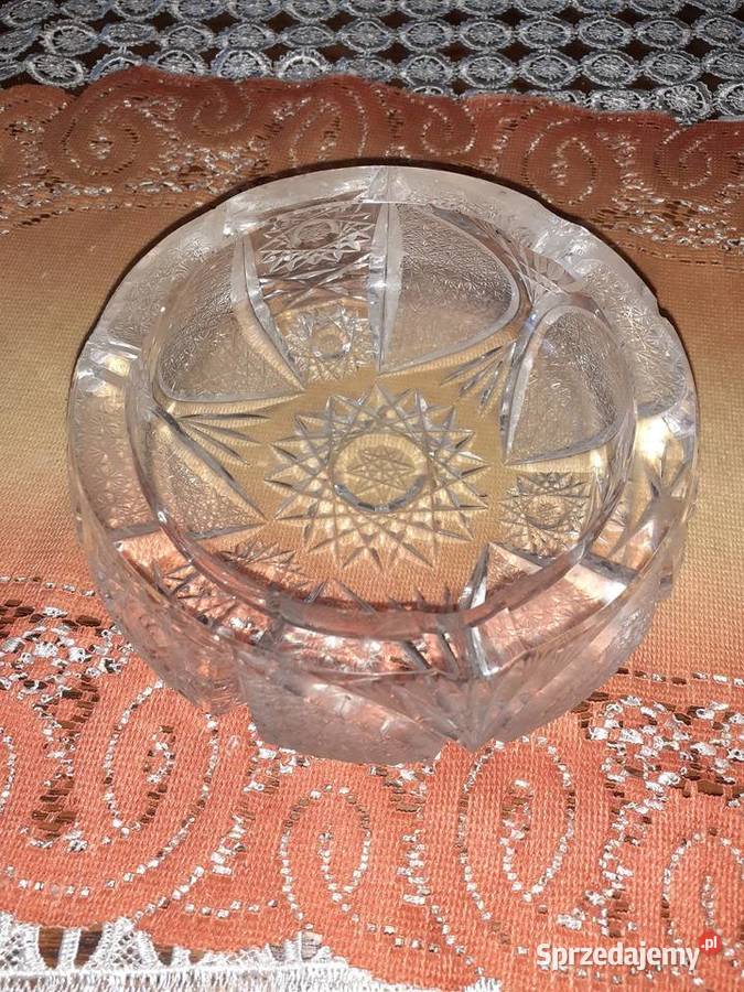 Duża popielnica kryształ Pięknie zdobiona śląskie Sosnowiec sprzedam
