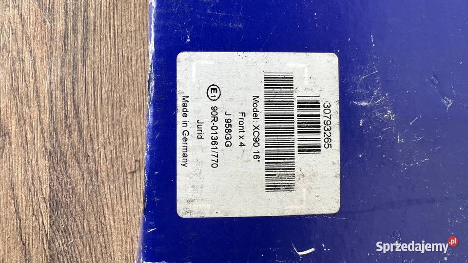 Volvo S60 S80 XC90 30793265 klocki hamulcowe