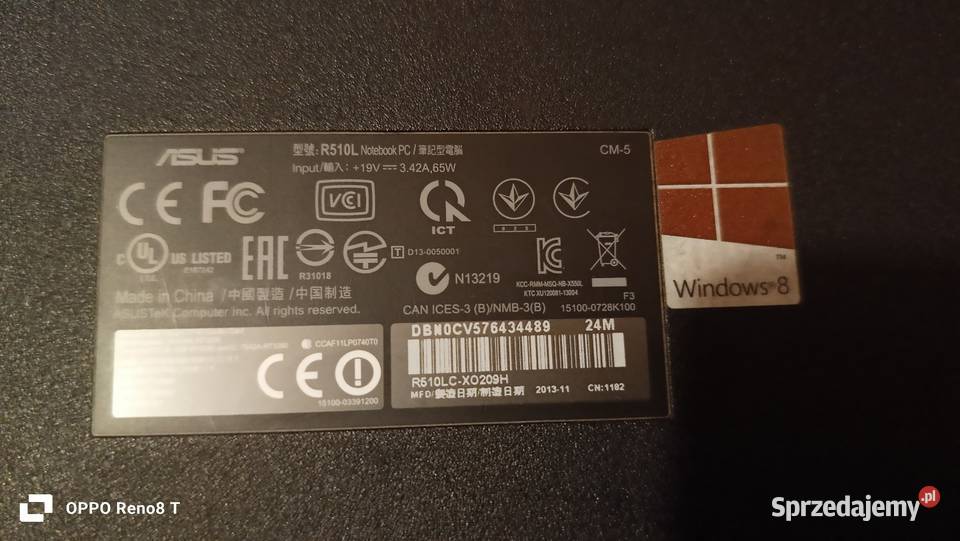 Laptop Asus R510L Stołeczna
