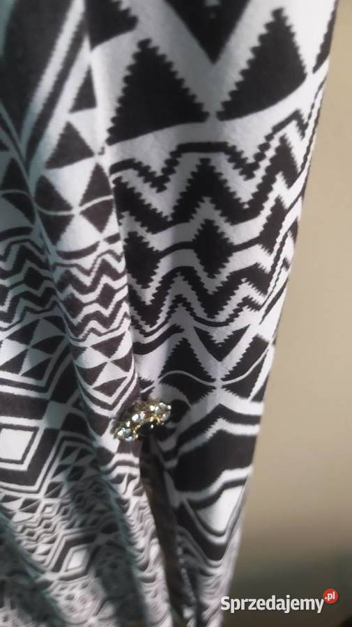 Ładna szaroczarna letnia sukienka z ozdobami Ostrów Wielkopolski sprzedam