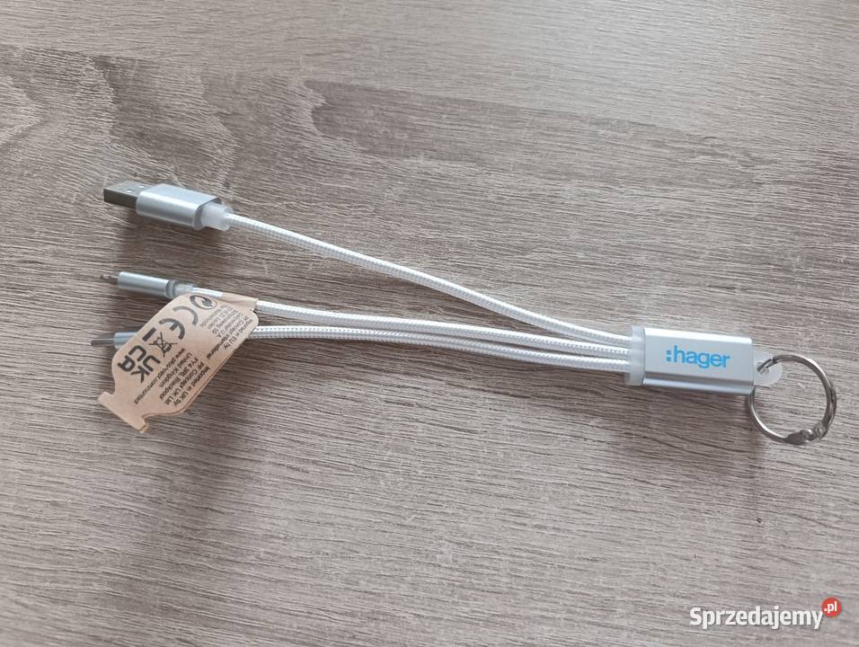 Kabel do ładowania 3w1 z kółkiem na klucze Kwidzyn