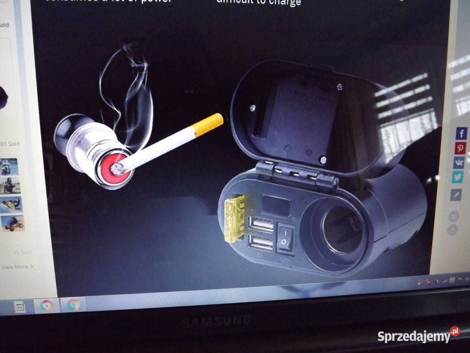 Ładowarka Motocykl 2 x USB Woltomierz i Konstantynów Łódzki