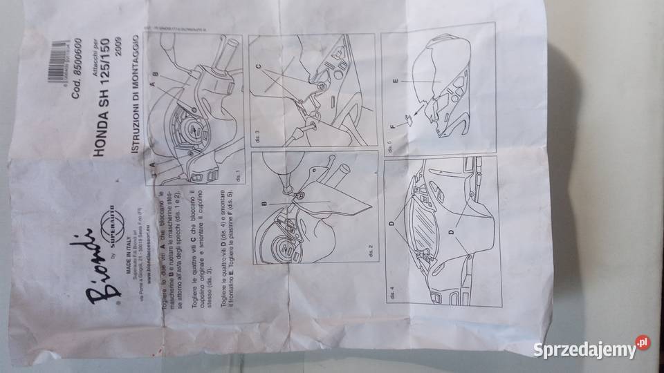 NOWA SZYBA OWIEWKA HONDA APRILIA SCARABEO sprzedam