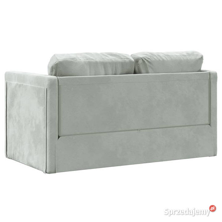Sofa podłogowa 2w1 jasnoszara 122x204x55 aksamit sprzedam