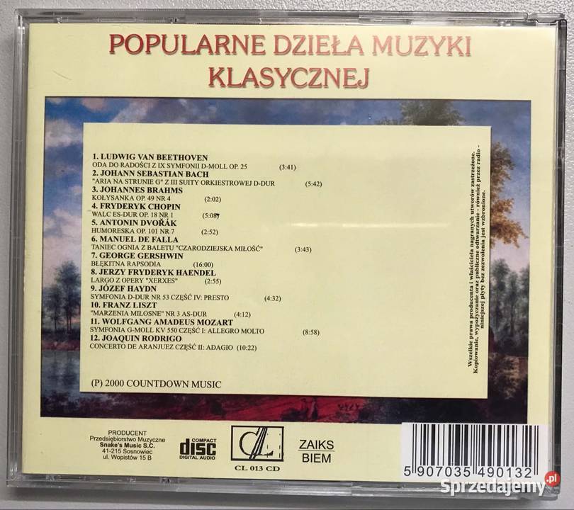 Muzyka klasyczna popularne dzieła muzyki mazowieckie Warszawa sprzedam