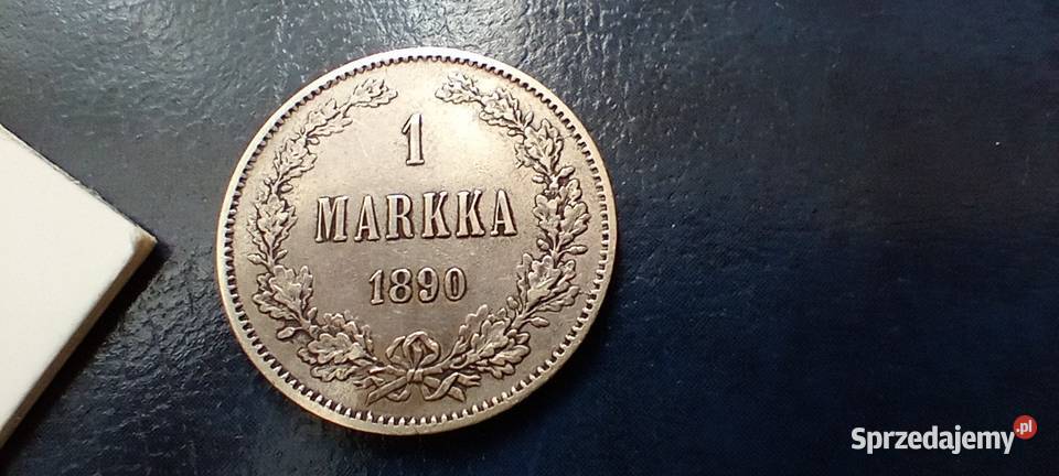 Stare monety 1 marka 1890 Finlandia srebro Lesko