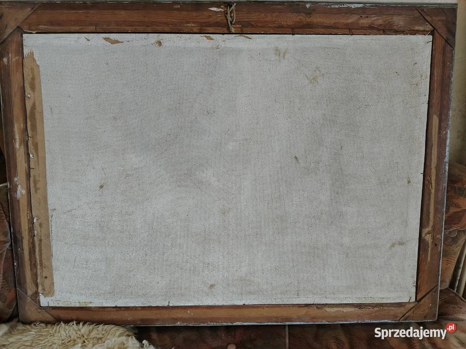 Stary obraz olejny Zima