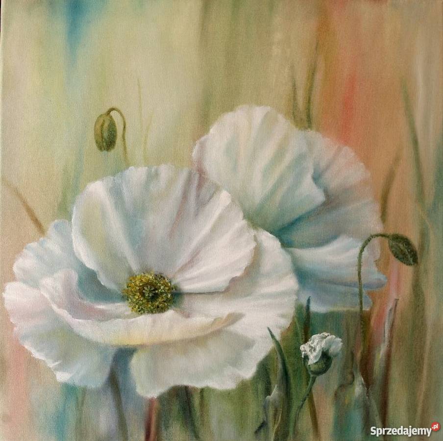 Bukiet kwiatów w wazonie obraz olejny 46x55 L