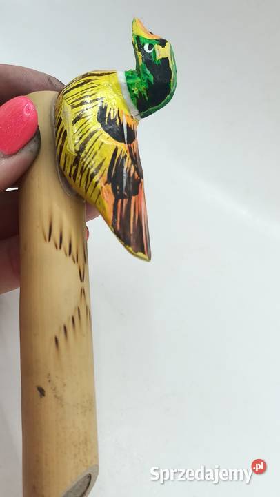 Drewniany gwizdek z kaczką ręcznie malowany Zamość
