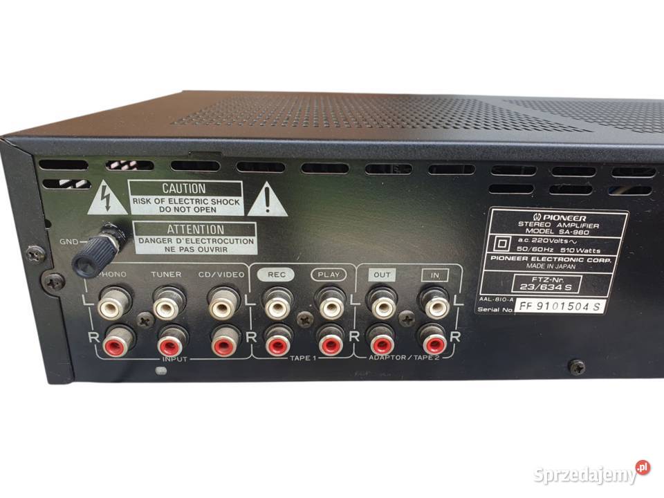 Stary Wzmacniacz Pioneer SA960 2x70W 8 ohm Made Cieszyn