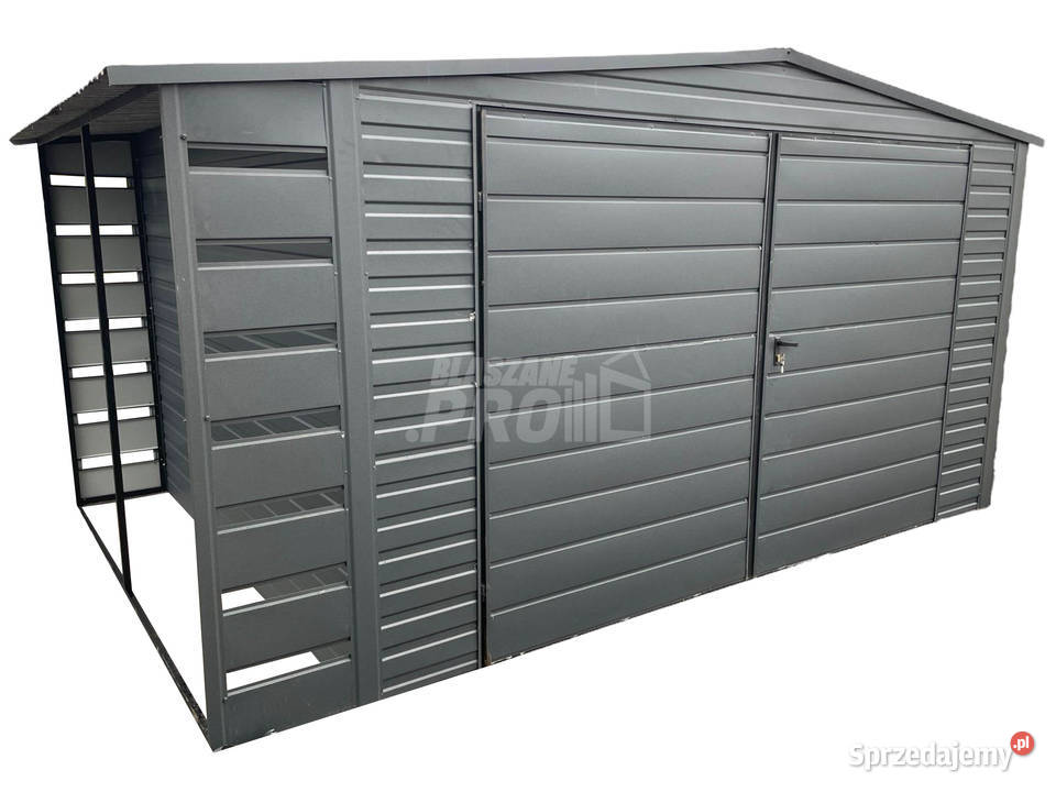 Domek Ogrodowy 4x3 wiata antracyt Brama