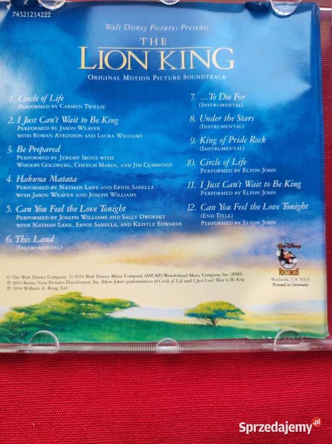 1994 Walt Disney Lion King Król Lew CD Kielce