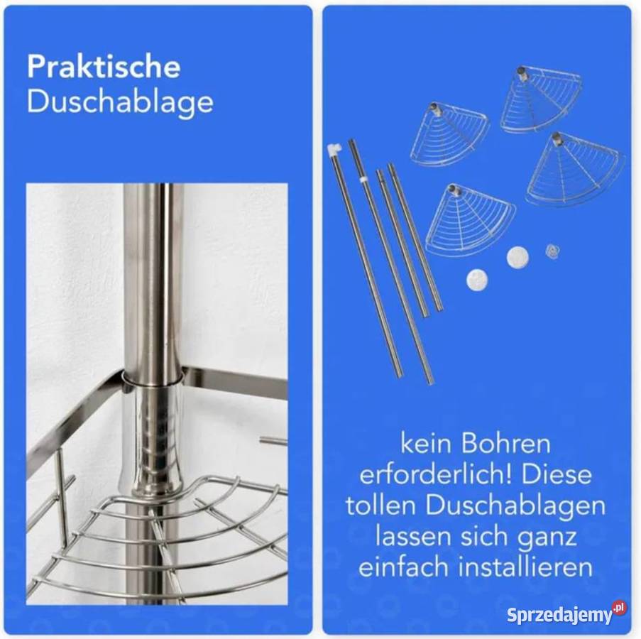 Regulowana Nierdzewna Półka PrysznicowaKuchenna Poraj