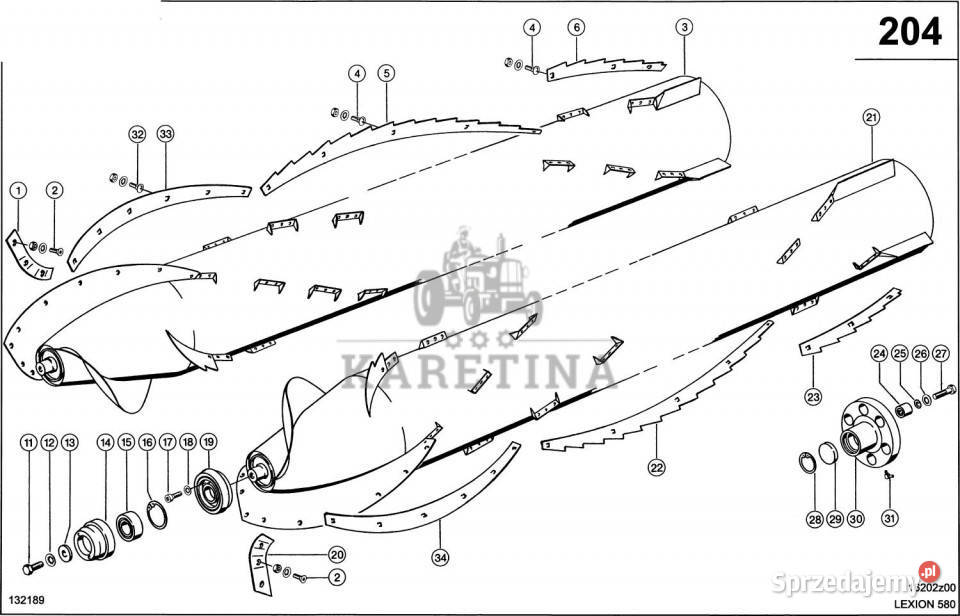 Claas Lexion 580 ROTOR LE 0007528762 Rotory Jastrzębniki
