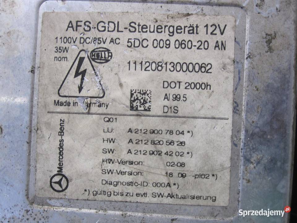 MERCEDES E IV W212 12r lampa prawa przód