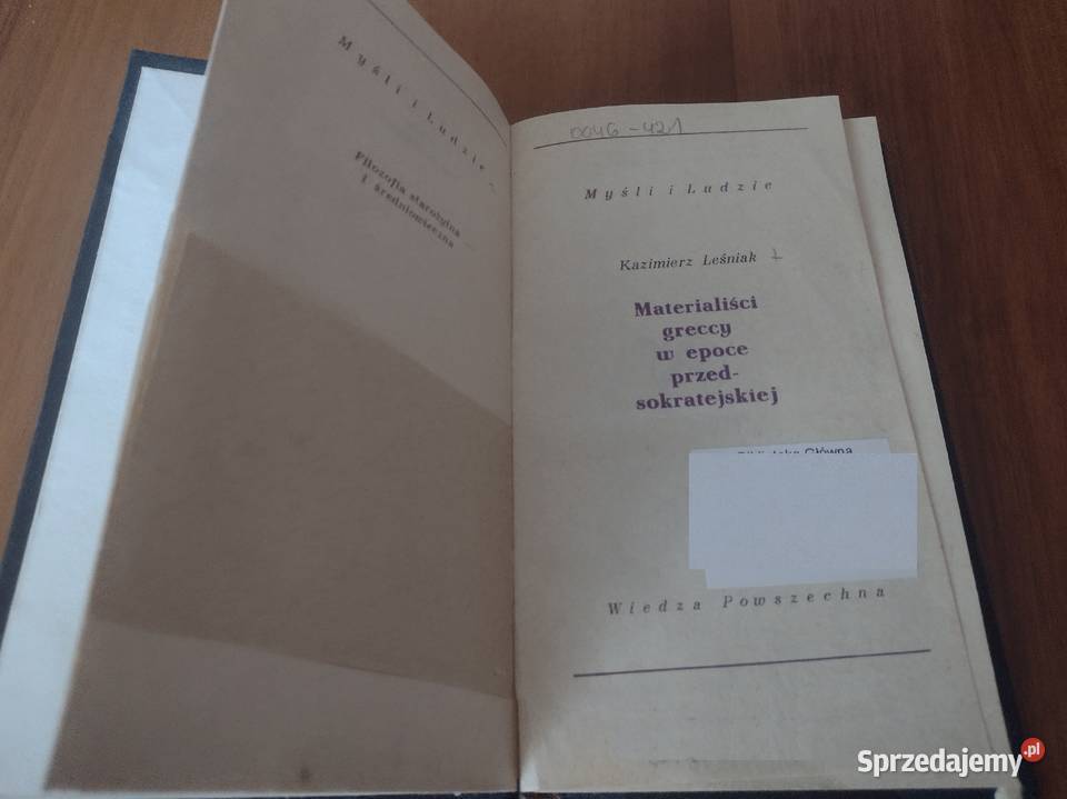 Materialiści greccy w epoce przedsokratejskiej Książki naukowe i popularnonaukowe Gdańsk sprzedam