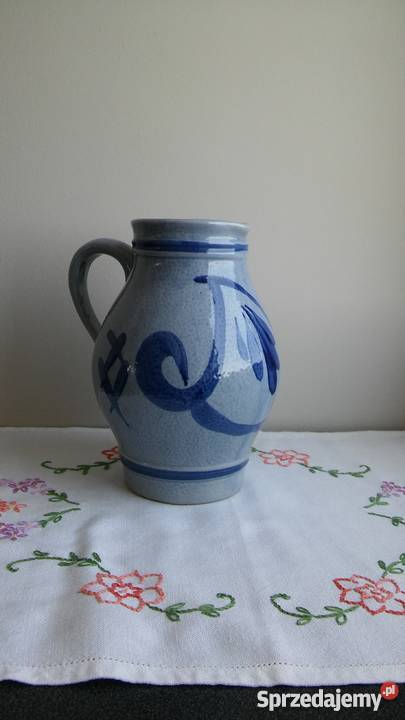 dzbanek dzban ceramiczny poniemiecki kobalt Gdańsk